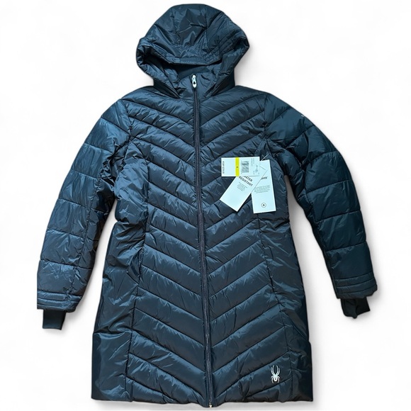 Spyder Women’s Water-Resistant Puffer Coat - Black - Size M - New with Tags - Picture 1 of 6